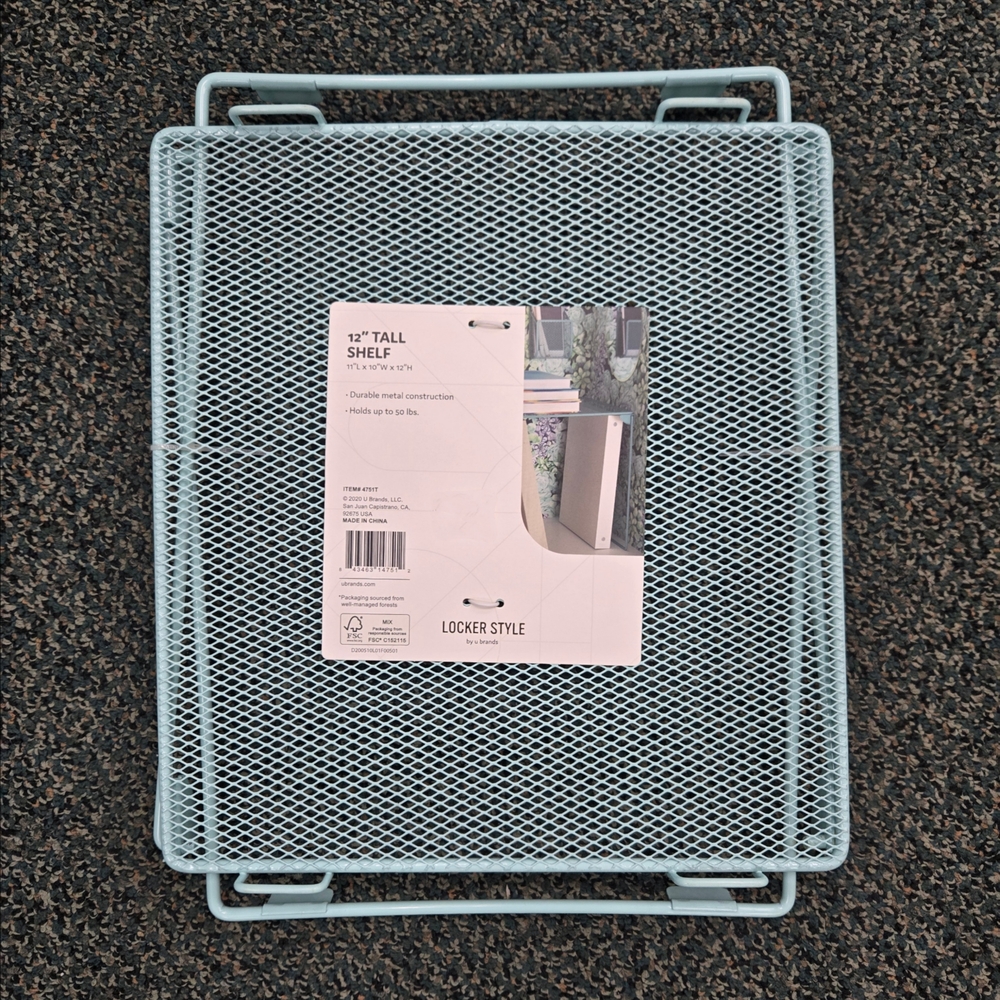 U Brands 12inch Mesh Locker Shelf Teal